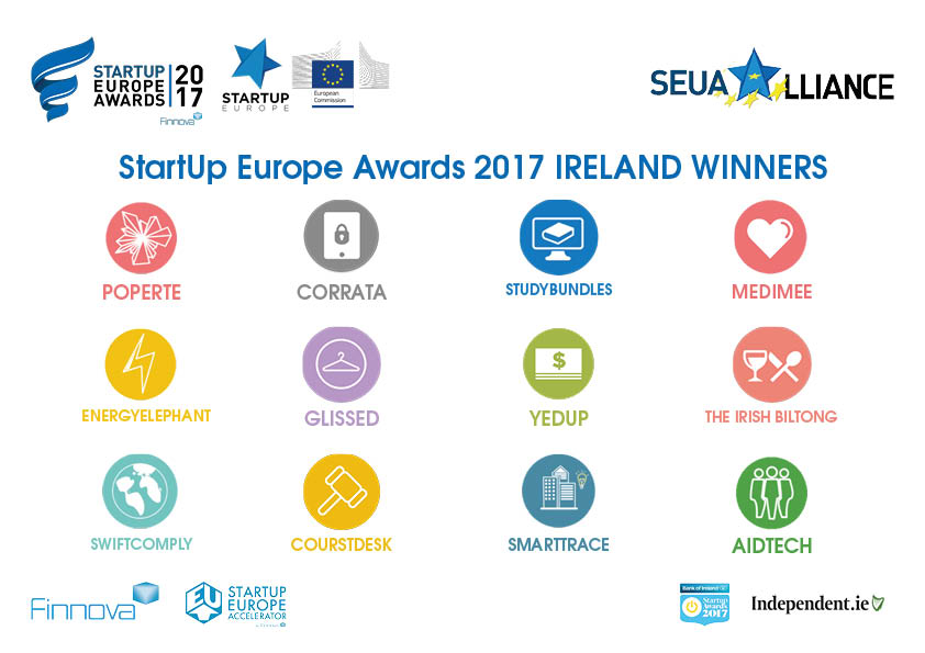 Twelve startups will represent Ireland in the Final of StartUp Europe Awards