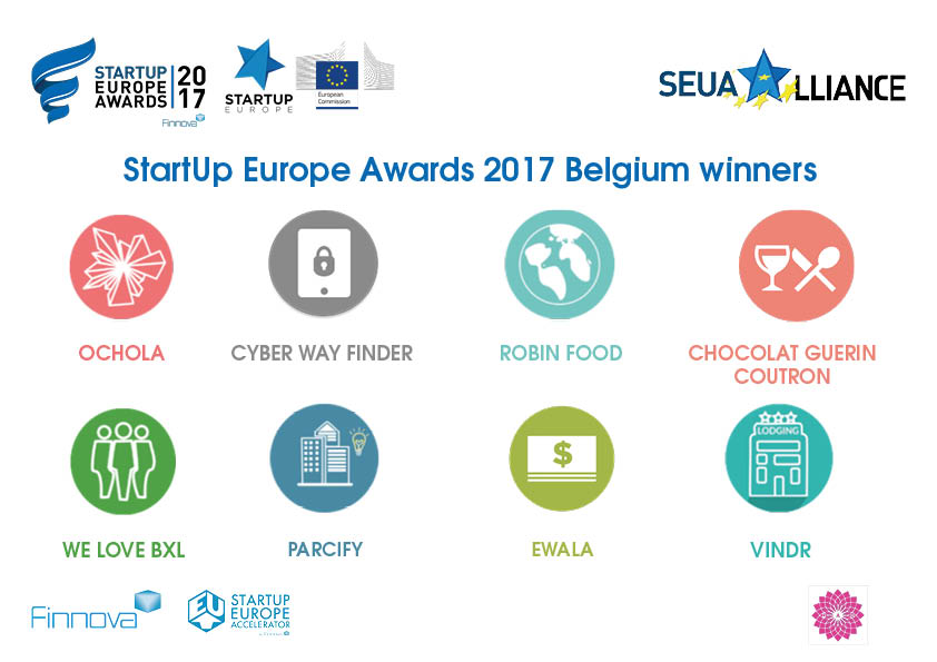 Eight startups will represent Belgium at StartUp Europe Awards in 2017