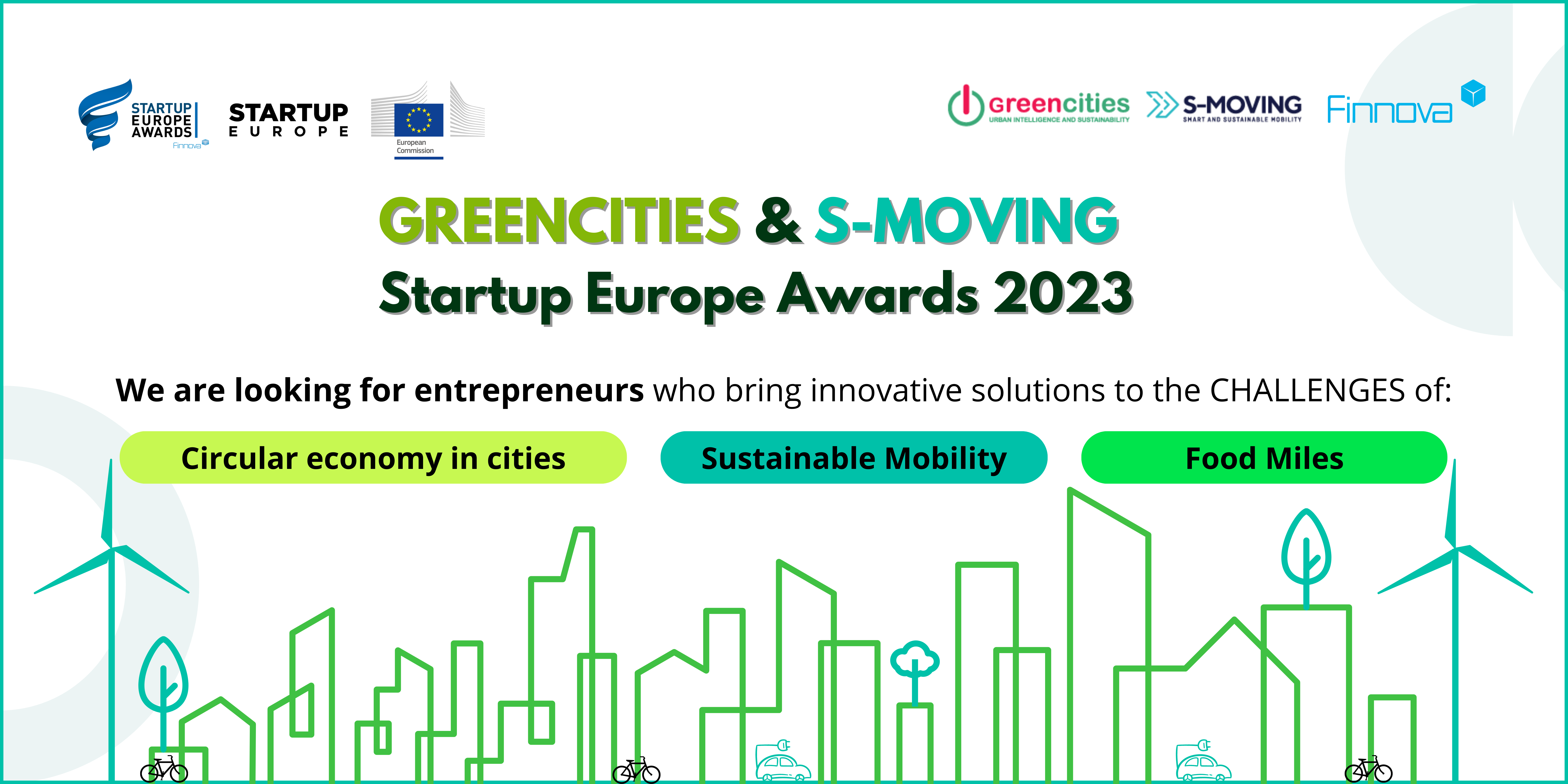 Green innovation in action! Participate in the Greencities & S-Moving Startup Europe Awards and transform the future of cities!