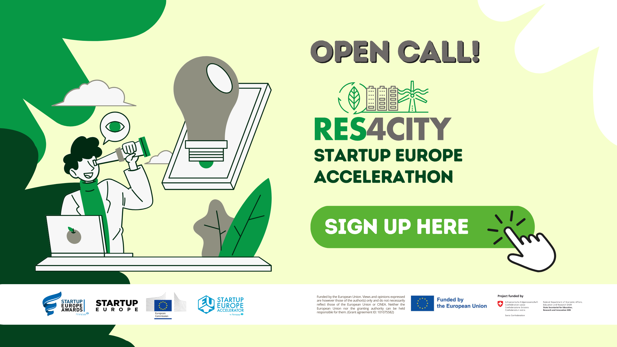 Open call for Res4CITY Startup Europe Accelerathon to seek green solutions for smart cities